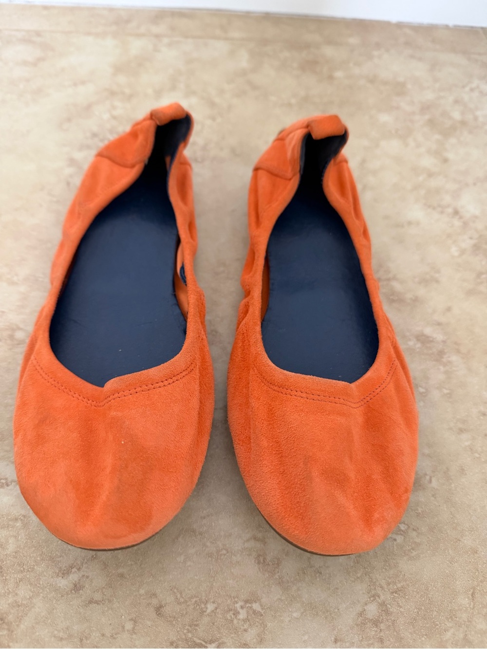 Cole Haan Orange Suede Slip-On Ballet Flats